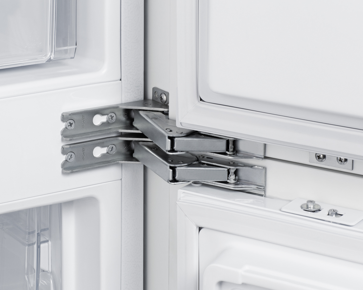 ENERGY STAR certified fully integrated bottom mount counter depth refrigerator-freezer with unfinished front to accept custom panels and fit 76 7/8